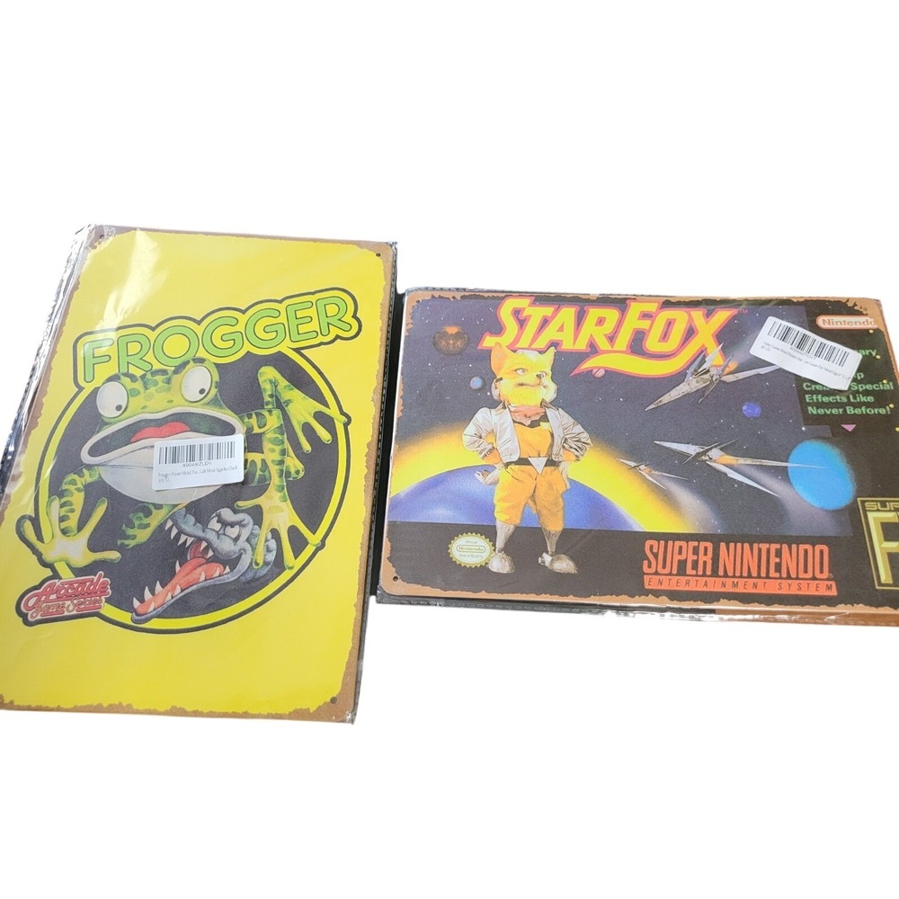 Starfox  Frogger 8x12 In Metal Sign New Atari Nintendo nostalgic gamer man cave